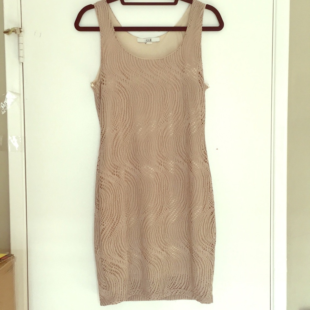 Nude bodycon dress